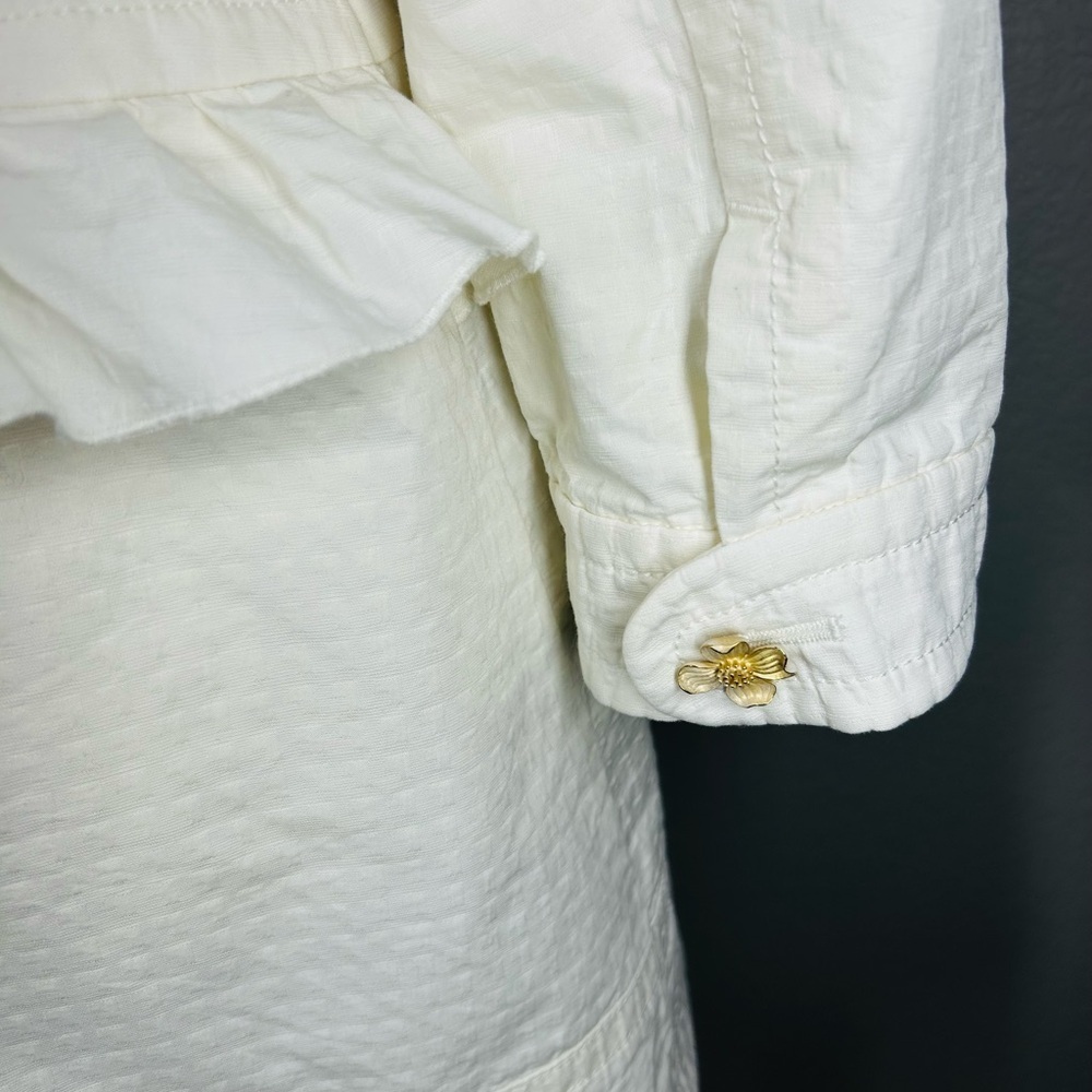 VTG Y2K 2000’s Juicy Couture Cream Double Breasted Trench Coat Size M - Picture 7 of 16